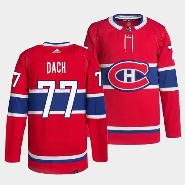 Mens Montreal Canadiens #77 Kirby Dach Red Stitched Jersey